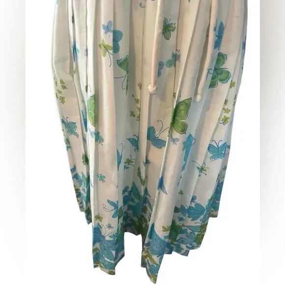 Vintage Butterfly print dress with pleated skirt - Picture 4 of 5